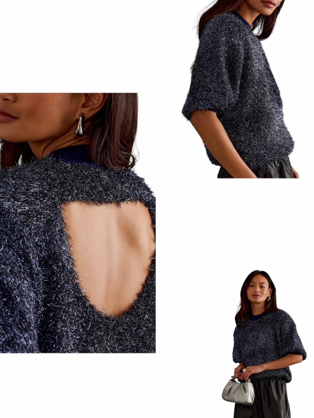 Anthropologie Maeve by Anthropologie The Violetta Short-Sleeve Tinsel Sweater
